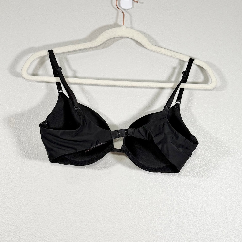 Victoria's Secret Bra Classic Black Bra Push Up Nylon Clasp Back Women 34C - Picture 3 of 5